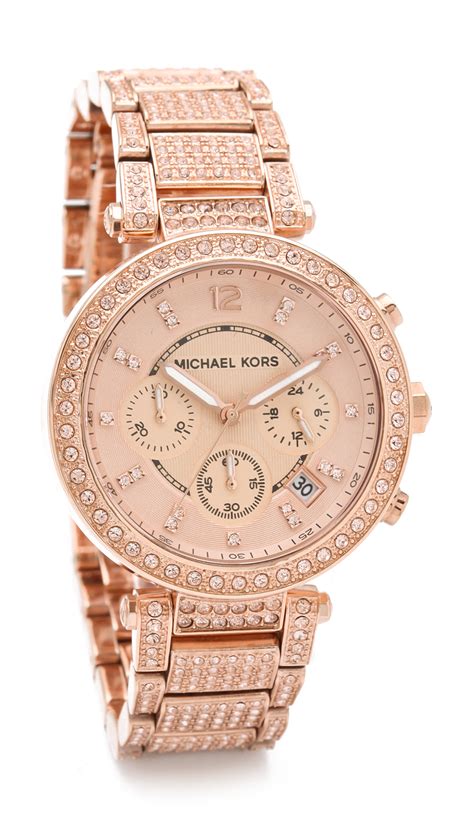 michael kors watch rose gold square|Michael Kors parker chronograph watch.